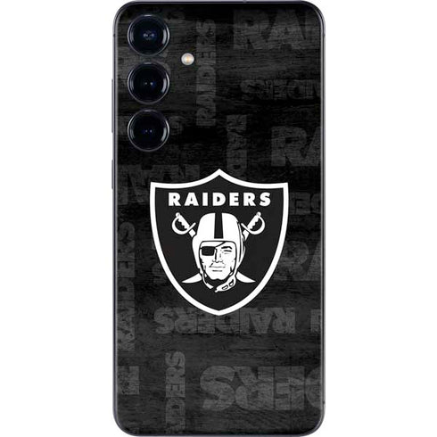 NFL Las Vegas Raiders Black & White Galaxy S25 Skin